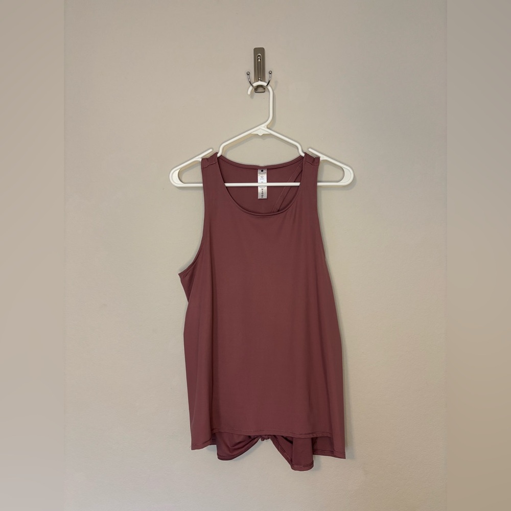 Yogalicious Women's Tie Back Tank Top Mauve Size Large